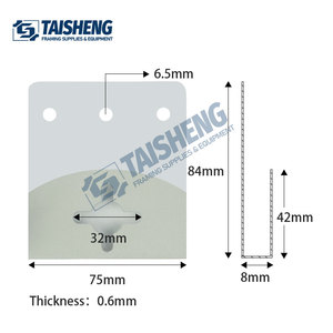 Colgador de gancho en J plano de metal blanco para paredes de exhibición, sujetador de cartelera con ancho interior de 8mm - Product Image 3