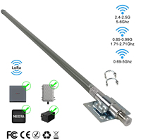 Antenne extérieure omnidirectionnelle Lora en fibre de verre à gain élevé 5dBi 868-915Mhz/2.4-2.5Ghz/5-6GHz étanche avec connecteur N/SMA sans outil