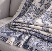Plaid de lecture en mélange de laine 90% polyester 10% laine, toucher doux, évacuation de l'humidité, durable, châle de fauteuil, vente en gros