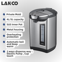 LANCO Distributeur d'eau électrique, Bouilloire thermos, Protection contre le chauffage à sec, Théière, Pot thermique électrique