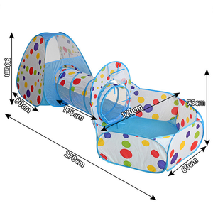 Tente de jeu pour enfants 3 en 1 pour tout-petits avec fosse <span class=keywords><strong>à</strong></span> balles et tunnel de jeu pour bébés, cabane de jeu intérieure et extérieure pour enfants avec tunnel d'escalade - Product Image 1