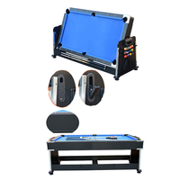 Ensemble de jeux de table modernes de 7 pieds en stock en usine Table de billard multi-jeux pour sports d'intérieur 4-en-1 bon marché avec balles de ping-pong