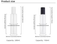 SENZESY Flacon Pompe Vide de Voyage 100ml 150ml 200ml Écologique en PET Cylindrique pour Shampoing, Mousse et Sérums de Soin