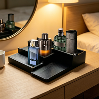 Organisateur de Cologne pour Hommes à 3 Niveaux avec Tiroir et Compartiments Doublés de Velours – Présentoir à Parfums