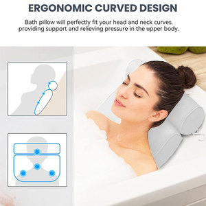 Cốc Hút Bồn Tắm Nóng Hỗ Trợ Cổ Lưng Tại Nhà Bồn Tắm Spa Gối Tắm Lưới Hơi <span class=keywords><strong>4D</strong></span> Thoải Mái Chống Nước Sang Trọng - Product Image 6