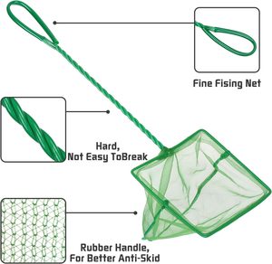 Aquariumvisnet-Fijnmazig Snel Vangnet-Nylon Visnet Met Lang Plastic Handvat Geschikt Voor Aquariumgroen - Product Image 2