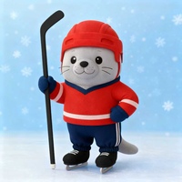 Peluche personnalisée de joueur de hockey sur glace, mascotte en peluche personnalisée avec uniforme sportif, jouet en peluche parfait pour les collectionneurs