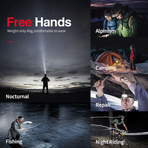 Lampe frontale LED miniature à vente rapide, rechargeable par USB, équipement de <span class=keywords><strong>camping</strong></span> et de randonnée, détection, vision nocturne - Product Image 6