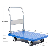 Chariot à plateforme pliable silencieux de 300 kg, chariot à main pliable, chariots industriels robustes