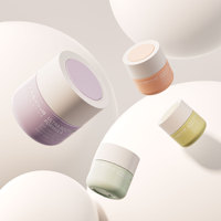 Exuberante doble pared 50ml redondo recargable vidrio ámbar cuerpo cara crema cosmético embalaje tarro