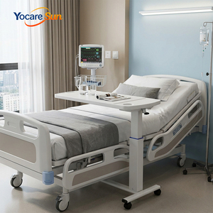 Table de repas mobile réglable en hauteur <span class=keywords><strong>pour</strong></span> patient, avec 4 roulettes pivotantes verrouillables, <span class=keywords><strong>pour</strong></span> lit d'hôpital, usage médical - Product Image 5
