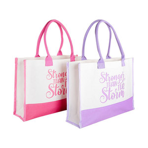 Biểu Tượng Tùy Chỉnh Chất Lượng Cao Thêu Tote Canvas Nhà Cung Cấp Tote Túi Màu Xanh Lá Cây Bông Bookish Tím Hồng <span class=keywords><strong>Totes</strong></span> Cho Phụ Nữ Trader Joe - Product Image 6