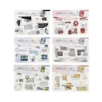 Stiker transfer postmark 2 lembar per paket stiker tulisan tangan seri 6 bahan pilihan stiker