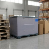 Palettes en plastique pliables réutilisables, empilables, emboîtables, avec couvercle ondulé, écologiques, recyclables, pour entrepôts de grande capacité