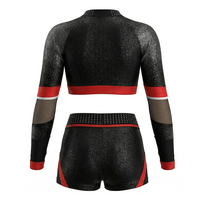 Conjunto de Uniforme de Porristas de Alta Calidad con Pedrería Brillante para Prácticas y Competiciones