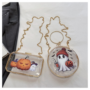 Sac à cosmétiques transparent en PVC JIANUO, sac à main en acrylique avec chaîne, sacs de soirée pour filles - Product Image 2