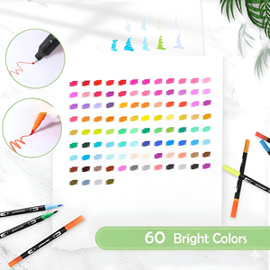 Rotuladores de Doble Punta al por Mayor, Juego de Marcadores de Pincel de Acuarela para Dibujo y Lettering, Marcadores de Clic Multicolor con Logotipo - Product Image 3