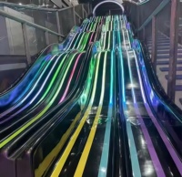 Toboggan en fibre de verre à vendre, équipement de terrain de jeux intérieur, toboggan en fibre de verre avec éclairage