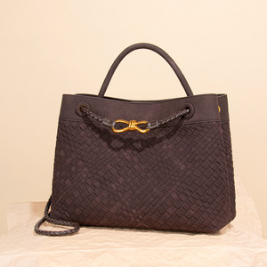 Nouveau sac bandoulière avec sangles, sac fourre-tout Carlos Fashion, cuir PU, tissé à la main, grande taille, hiver 2023, vert olive, marron - Product Image 2