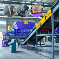Déchiqueteur hydraulique industriel à double arbre pour fûts en plastique, tuyaux en plastique usagés et pare-chocs, pour déchets plastiques durs