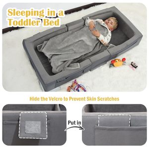 Folding Children's Mattress 54x25x7 Inch Portable Travel <b>Bed</b> Storage Rectangular Memory Foam Kids Outdoor Sleeping <b>Pad</b> - Product Image 3