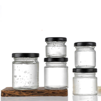 Pot en verre miniature pour miel de 25 ml, 30 ml, 35 ml avec couvercle, petit récipient pour confiture, stockage alimentaire, emballage haut de gamme