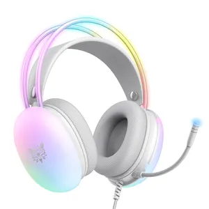 ONIK UMA X25耳机全RGB光效果高清麦克风自由弯曲降噪独立音控耳机