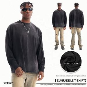เสื้อยืดผ้าฝ้าย100% สำหรับผู้ชายเสื้อยืดแขนยาวผ้าฝ้ายโอเวอร์ไซส์ออกแบบโลโก้ได้ตามต้องการ - Product Image 2