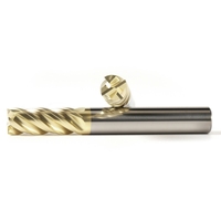 Juego de fresas de carburo de tungsteno personalizadas HANDERK, fresa plana de 4 flautas con revestimiento de ZrN para acero inoxidable