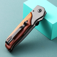 Couteau pliant tactique en acier inoxydable et bois de santal rouge pour le commerce extérieur, portable, de poche, pour le camping en extérieur, la survie, le barbecue, haute dureté