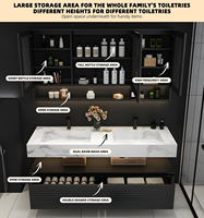 Meuble-lavabo mural moderne OEM 2026 avec double vasque et miroir inclus pour salles à manger