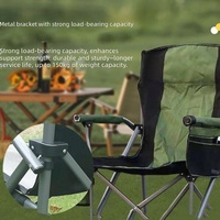 Chaise de camping pliable moderne, légère, durable et portable avec appui-tête et porte-gobelet pour la randonnée et la pêche