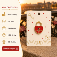 Broche Cadenas d'amour 2D en émail souple, Cadenas Cœur Rouge Saint-Valentin, Bijoux en gros, Personnalisation OEM