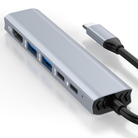 Desain baru stasiun Dok tipe-c Multiport USB 3.0 USB c TF/Hub kartu SD 7 in 1 untuk Laptop