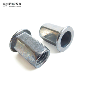 Tuercas Remachables de Aleación de Zinc y Níquel con Cabeza Plana y Orificio Hexagonal Completo, <span class=keywords><strong>Rosca</strong></span> Métrica Unificada M3-M12, 1/4, 1/2, para Fijación Metálica Automotriz - Product Image 5