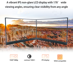 Monitor portátil compatible con pantalla IPS de 15.6 pulgadas y resolución 1920*1080p, con soporte integrado, para teléfonos inteligentes, portátiles y computadoras. - Product Image 2