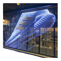 Écran LED flexible pour intérieur et extérieur, film transparent invisible pour fenêtre, affichage holographique LED, écran LED transparent adhésif