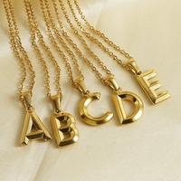 Collar Personalizado de Moda con Letra Inicial Chapada en Oro, Collar de Acero Inoxidable con Colgante, Regalos de Navidad y Cumpleaños