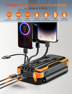 2025 meilleurs produits de vente 4 panneau de cellules solaires grande capacité 20000mAh Portable étanche <span class=keywords><strong>pour</strong></span> <span class=keywords><strong>Iphone</strong></span> <span class=keywords><strong>chargeur</strong></span> <span class=keywords><strong>solaire</strong></span> Powerbank - Product Image 2