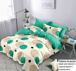 Lot En Gros de Deux Draps de <span class=keywords><strong>Lit</strong></span> et Deux Taies d'Oreiller 3 Places Coton avec Rideaux Taille King - Product Image 6