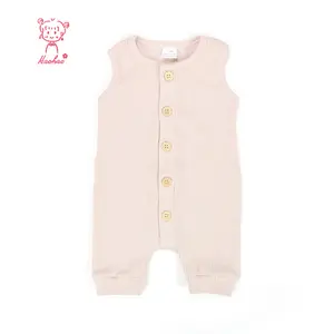 유아 & 아기 옷 반소매 코튼 패브릭 아기 Jumpsuit Botton 프론트 디자인 키즈 Romper