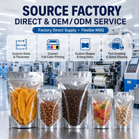 Sachets Doypack Personnalisés Transparents avec Front Argenté, Refermables à Fermeture Zip, pour Emballage Alimentaire, Snacks et Thé, en Mylar