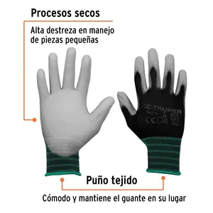 BOX 12 Guantes de nailon recubiertos de poliuretano, M, TRUPER - Product Image 2