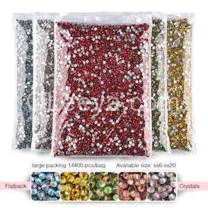 Strass en verre à dos plat non thermocollants Oleeya, emballage personnalisé en vrac, 14400 pièces pour décorations de gobelets - Product Image 2