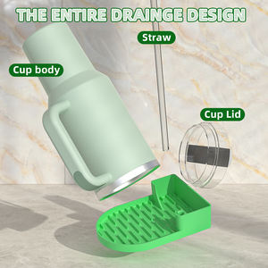 Accessoires pour tasses en silicone : Séchoir rapide, support pour gobelets, égouttoir antidérapant, support pour bouteilles de sport et filtres à eau, tapis de séchage pour Stanley Cup - Product Image 4