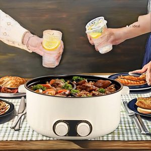 Casserole électrique en acier inoxydable 2 en 1 à prix de gros, double saveur, capacité de 5 L, économie d'énergie, facile à nettoyer - Product Image 3