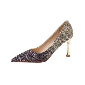 Zapatos de Tacón Alto con Punta en Pico y Brillantina para Novia, Zapatos de Boda con Cristales 6682-8 - Product Image 5