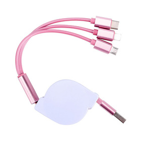 Câble de données rétractable 3 en 1 avec connecteur Type C Lightning Micro Usb, charge rapide, 1m, matériau Tpe pour téléphones mobiles - Product Image 2