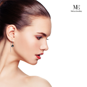 <span class=keywords><strong>Pendientes</strong></span> largos de moda, joyería de <span class=keywords><strong>plata</strong></span> de ley, <span class=keywords><strong>pendientes</strong></span> de <span class=keywords><strong>cadena</strong></span> larga de <span class=keywords><strong>Plata</strong></span> de Ley 925 para mujer - Product Image 2