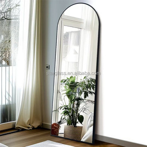 Miroir sur pied grand format de luxe moderne avec cadre en alliage <span class=keywords><strong>d</strong></span>'aluminium cintrée, idéal pour hôtels, salles de bain et <span class=keywords><strong>d</strong></span>écoration intérieure - Prix de gros - Product Image 2